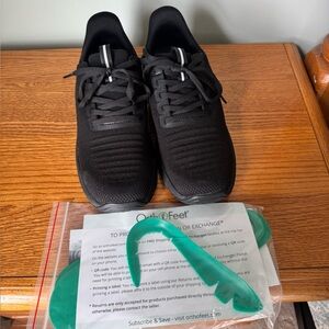 Women’s Black Knit Lace-Up Sneakers